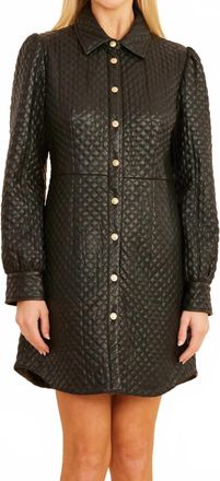 Dolce Cabo Quilted Faux Leather Tailored Mini Dress In Black