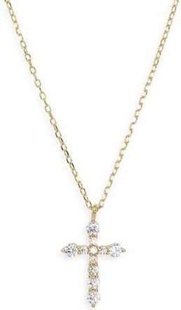 Argento Vivo Cubic Zirconia Cross Pendant Necklace in Gold at Nordstrom Rack