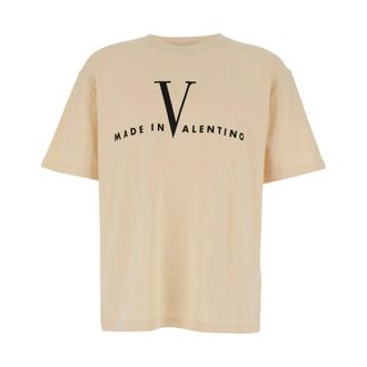 Valentino Chez Crew Neck T-Shirt - male - Valentino - T-Shirts - Beige - XL - Tops