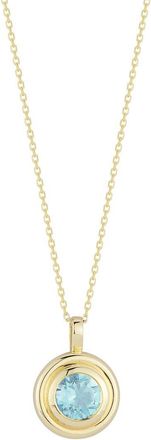 Ember Fine Jewelry 14K Blue Topaz Pendant Necklace