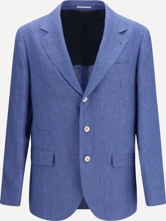 Brunello Cucinelli Giacca decostruita monopetto in lino m&eacute;lange Man 52