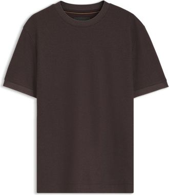 BOSS Cotton T-shirt with two-tone piqu&eacute; structure