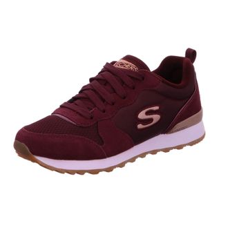 Skechers Womens Og 85 Goldn Gurl Trainers, Burgundy Suede Nylon Mesh Rose Gold Trim, 6.5 UK