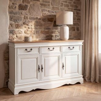 Maisons du monde Aparador con 3 puertas y 3 cajones crema 131 cm