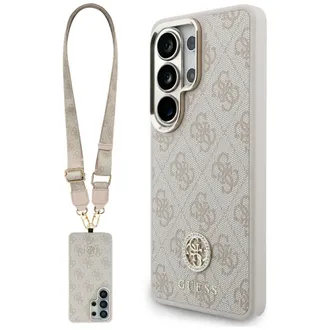 OEM Funda Guess 4g Con Correa Triangular De Diamantes De Imitaci&oacute;n Grandes Y Cord&oacute;n Magsafe Para Samsung Galaxy S26 Ultra (rosa)