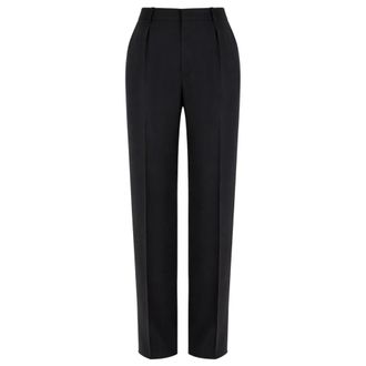 Saint Laurent Broeken, Dames, Zwart, L, Katoen, Wide Broeken