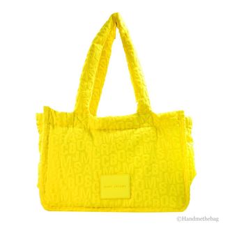 Marc Jacobs Marc Jacobs Medium The Terry Fabric Golden Kiwi Monogram Tote Bag Womens Purse