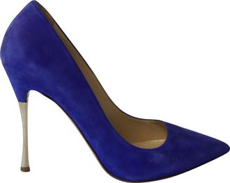 Nicholas Kirkwood Pre-owned Womens Pointed Toe Pumps in Blue Suede - Size 38.5 EU/IT