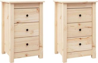 vidaXL Mesitas de noche 2 uds madera maciza de pino 40x35x61,5 cm vidaXL