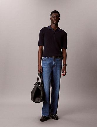 Calvin Klein Cotton Waffle Knit Polo Shirt