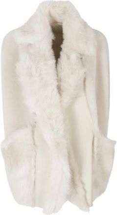 BLANCHA Gilet in Merino e Shearling Toscana - - Jackets - Donna - Beige - S