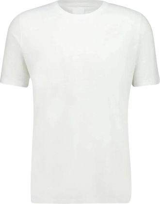 120% Lino T-shirt met ronde hals - Heren - Tops - Wit - Maat: S Katoen