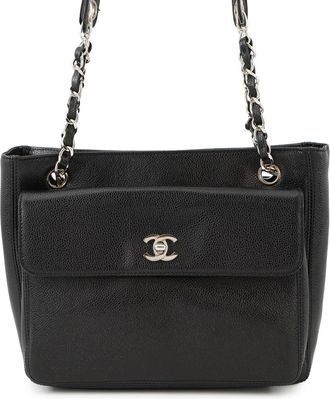 Chanel Black Grained Calfskin Tote Bag (Pre-Owned)