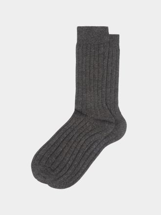 Maria La Rosa Mens Ribbed Wool-Blend Socks One Size