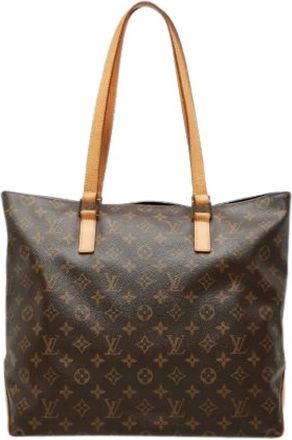 Louis Vuitton Pre-owned Cabas Mezzo Monogram Tote Bag - Dames - Vintage Shopper - Bruin - ONE Size - Leer - Vintage