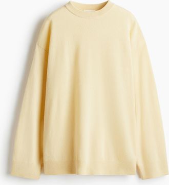 H&M Kaschmirpullover in Oversize - Yellow