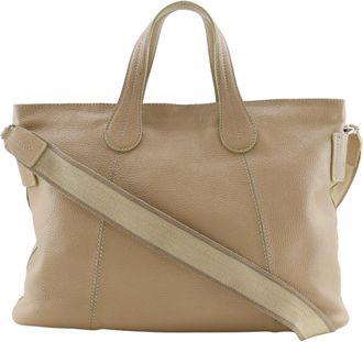 Tod's Beige Leather Handbag Tote Bag (Pre-Owned)
