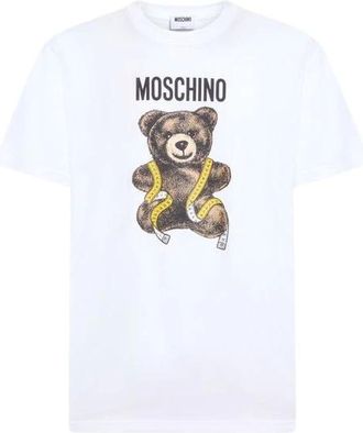 Moschino Teddy Bear Cotton Jersey T-shirt - male - Moschino - T-Shirts - White - 2XL - Tops