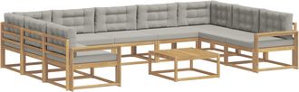 vidaXL Conjunto De Sof&aacute;s De Exterior 10 Uds. Blanco Y Gris Claro Vidaxl