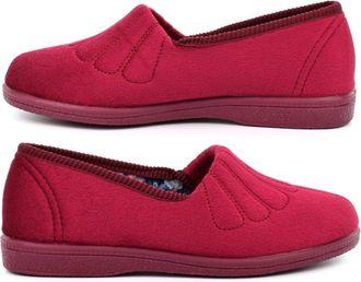 Generic Ladies Wide Fit Slippers Womens Slip On Slippers Size 9 Wide Slipper Size 6 Womens Slip On Slipper EE Fitting Rubber Sole Sizes 3-9 Wine 9 UK