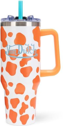 Von Dutch 40oz Double Walled Insulated Stainless Steel Tumbler in Orange Cow at Nordstrom