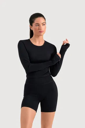 Bloch Ladies Apex Form Long Sleeve Top, Black