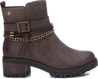 Xti Womens Side Zipper Booties In Taupe