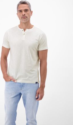 Lerros Kurzarmshirt LERROS, Herren, Gr. XXL, broken wei&szlig;, Single Jersey, Obermaterial: 100% Baumwolle, bestickt, unifarben, normal h&uuml;ftbedeckend, Rundhals, S