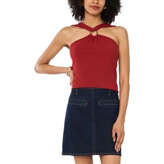 Vince Camuto Metal Ring Detail Knit Tank in Burnt Umber at Nordstrom, Size Xx-Large