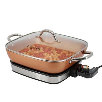 MegaChef 11.81 Inch Electric Fry Pan with Copper Coating in Black at Nordstrom