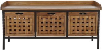 Safavieh Banco exterior en madera de acacia beige