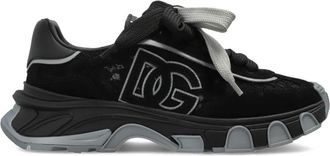 Dolce & Gabbana Country Road Fabric Sneakers - Dames - Sneakers - Zwart - 39 EU - Katoen - Schoenen