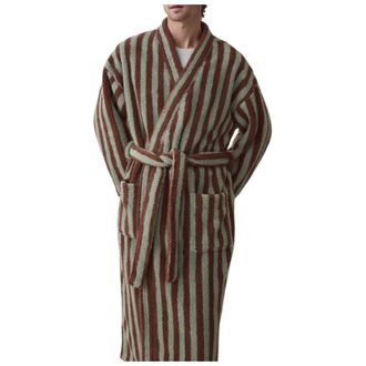 Generic Mens Pyjamas Mens And Winter Coral Velvet Robe Warm And Thick With Velvet Bathrobe (Coffee, XXL)