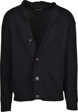 Tagliatore Cardigan met V-hals - Heren - Vesten - Zwart - L - Wol - Truien & Vesten