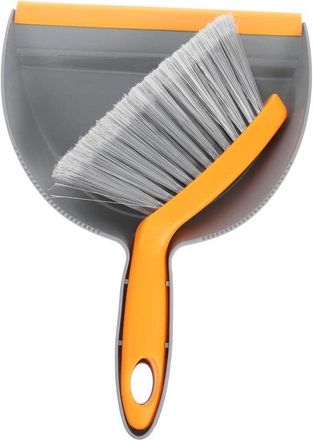 OEM Minijuego De Limpieza Gris-naranja Con Recogedor Y Cepillo: Juego De Limpieza Compacto Para Escritorio, Cocina, Coche Y Cestas De Mascotas
