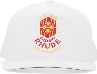 Rhude White Azur Linen Baseball Cap