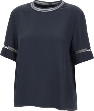 Fabiana Filippi Mujer, Camisetas, Azul, Talla: M