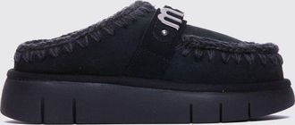 Mou Bounce Sheepskin Mules with Contrast Stitching and Wool Lining