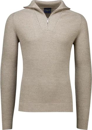 Cavallaro Truien & Vesten, Heren, Bruin, M, Katoen, Half Zip Sweater
