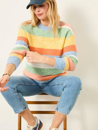 Fat Face FatFace Multi Knitted Surf Stripe Crew Jumper