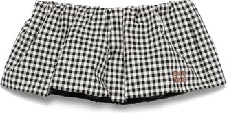 Miu Miu Minigonna a quadri - Bianco