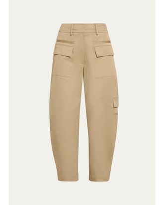 Proenza Schouler Talla Barrel-Leg Cotton Cargo Pants