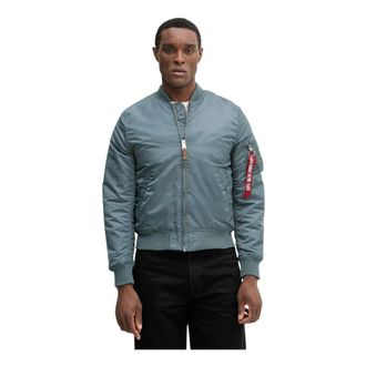 Alpha Industries Jassen, Heren, Blauw, L, Leer, Ma-1 VF Vintage Fit 59
