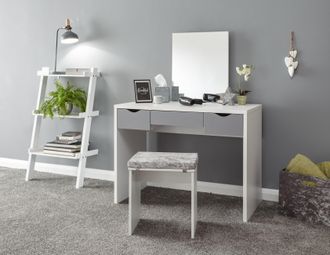 GFW Elizabeth Dressing Table Set in White