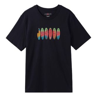 Nike Jordan Air Jordan Alphabet Round Neck Short Sleeve T-Shirt Mens Black DQ7367-010