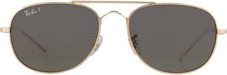 Ray-Ban Ray Ban Bain Bridge Polarized Green Pilot Unisex Sunglasses RB3735 001/58 57