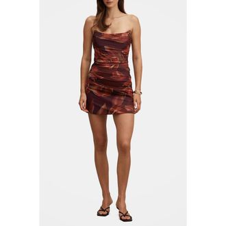 Ever New Zephina Strapless Minidress in Bruny Floral at Nordstrom, Size 10