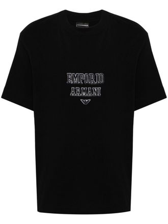 Emporio Armani T-shirt met geborduurd logo - Blauw
