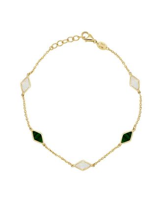 Italian Gold, Inc 14K Gemstone Station Chain Bracelet