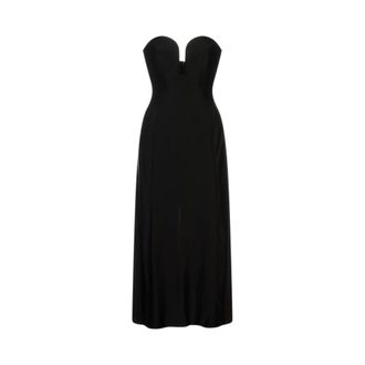 Paco Rabanne Gowns, female, Black, Size: XS Heart-shaped Midi Dress